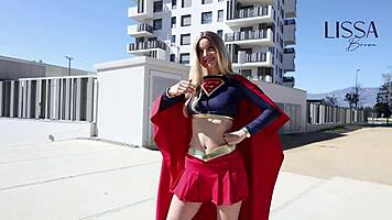 young supergirl tricked by old man in costume