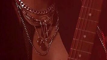 Naughty angel young turns up the heat with leather twerking and solo finish