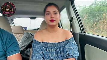 indian beauty taken outdoors and fucked hard in car