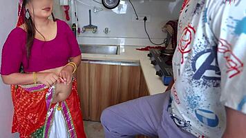 first time desi bhabhi came in kitchen for lund