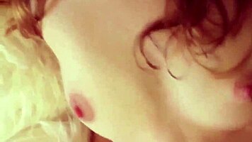 Sex on table and window with petite redhead in stockings