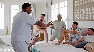 German slut anal rough fucked in 6 man gangbang