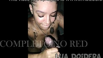 hot brazilian swallows her buddy's huge cock deep 😈