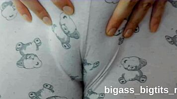 camel toe visible while masturbating in pajamas