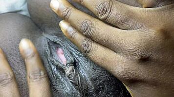 Ebonys Pink Pussy Closeup Joi