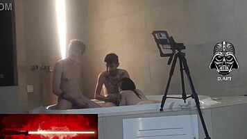motel threesome with two girls and guy