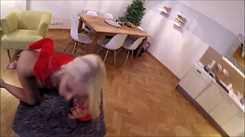 Sexy housewife in kitchen