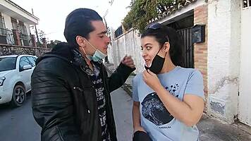public blowjob pov cumshot in mouth on street