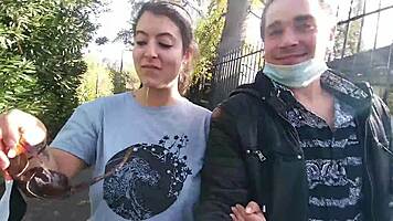 public blowjob pov cumshot in mouth on street