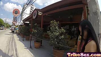 Cute asian enjoys a personal session after solo time