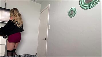 Massaging Blonde After Work Leads To Cum In Mouth