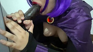 stupid big tits sissy slut eating cum after blowjob