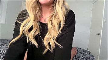 Massaging Blonde After Work Leads To Cum In Mouth