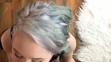 Horny hookup with blonde emo scene girl