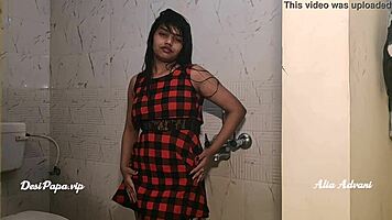 Desi girl alia advani taking shower