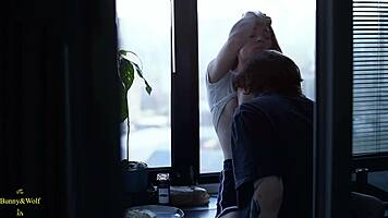 a cozy evening at home for a lesbian couple