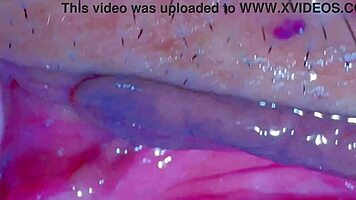 Amateur pink pussy shown close up after losing virginity