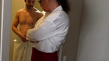 Woman takes facial after group action with friend present