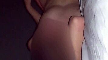 blonde couple explores hotel bedroom with intense passion