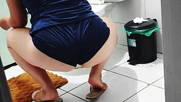 wife caught cleaning bathroom right after waking up