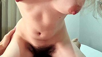 Beautiful teen with big natural tits and bush gets cast and creampied