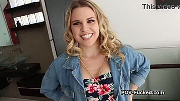 eager newbie gets on cock to prove her skills