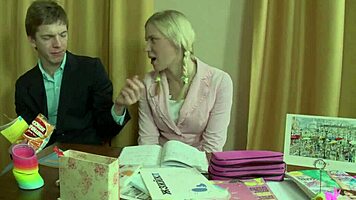Blonde Student Enjoys Hard Anal Lesson