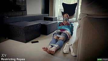 Daisy gets tied and tape gagged by captor