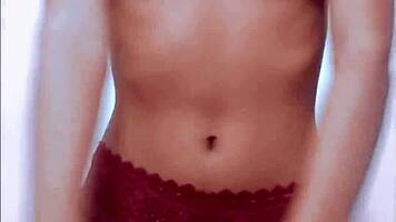 Horny teen masturbates in lingerie