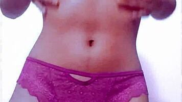 Horny teen masturbates in lingerie