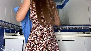 shaving my skinny teen pussy feels so smooth now