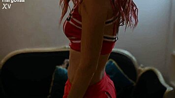 Young cheerleaders dance and seduce you