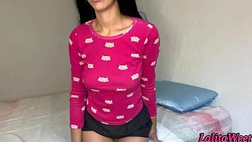 young woman shares private moment in her room