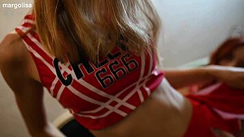 Young cheerleaders dance and seduce you