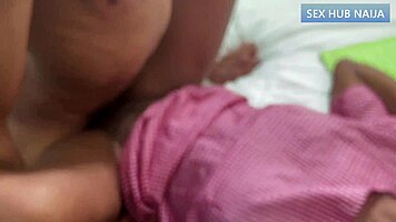 College Ebony Screams During Bedroom Fuck