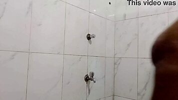 blonde milf welcomes huge dick in gaping asshole while bathing