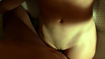 intimate missionary with legs together ends in titty finish