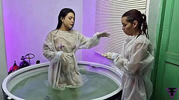 wet underwater compilation with yessica bunny and kink slaves