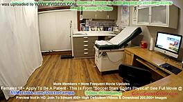 Хей, гледай Ebony футболна звезда Jewel да се справя със спортния си преглед с доктор Tampa!