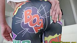 Teen moans while getting rimmed and banged hard by group