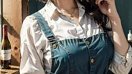 Modello hentai animato 3D esplora salone bellezza con gioco fica ASMR