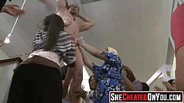 Wow! 17 party whores sucking stripper cock at wild night club orgy 130!