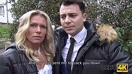 Debt4k Млада жена предава мъжа си за пари пред него