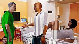 Hei, uită-te la Anna în jocul hentai 3D, masturbându-se la miezul nopții cu țâțe uriașe