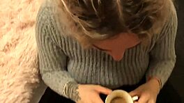 blonde babe, wanna see me suck cock and sip cum coffee?