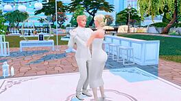 омг, молодая жена изменяет с футанари хозяйкой, пока муж шпионит за глубоким минетом и аналом в симс 4 хентай 😱