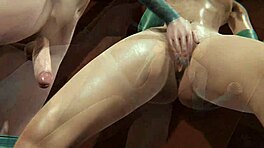 Замороженная фута Анна жестко трахается Эльзой в 3D порно