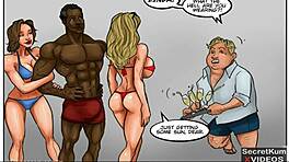 OMG, cheating wife takes two BBCs for double anal in shower! 😱