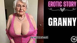 Granny gives christmas gift to young man in taboo encounter