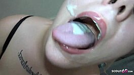 Je suis une étudiante allemande pulpeuse aux gros seins naturels, premier trio avec deux mecs !